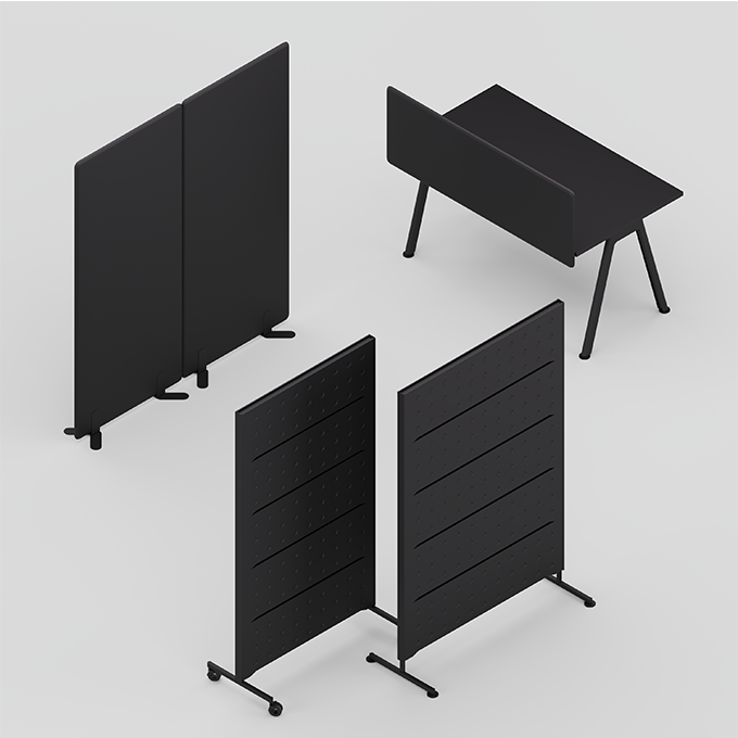 Screens, wall panels, desk screens